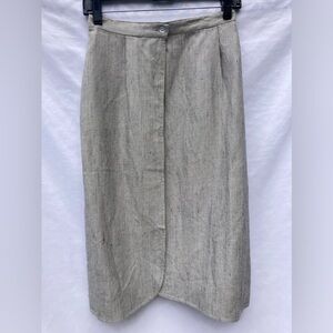 Vintage Betty Hanson Black and Ivory Wrap Skirt, Size 6